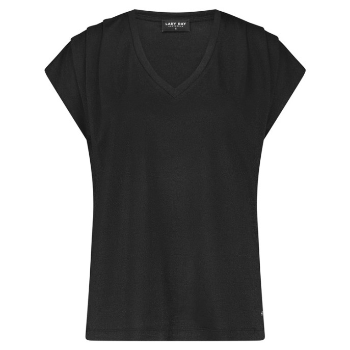 Lady Day Shirt Kathy vhals Zwart glitter